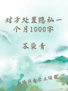 对方处置隐私一个月1000字