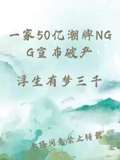 一家50亿潮牌NGG宣布破产