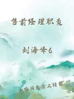 售前经理职责